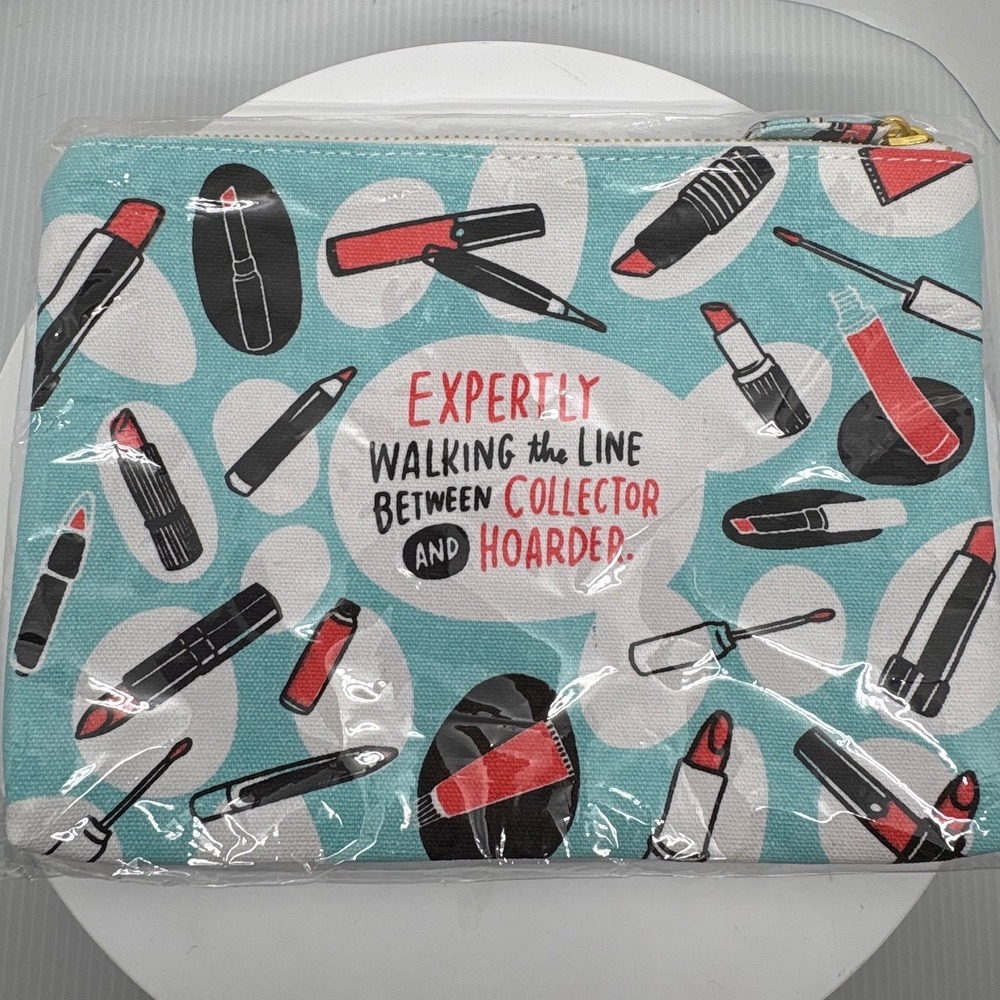 Emily McDowell Cosmetic Bag Makeup Pouch Expertly Walking Collector Hoarder - Picture 8 of 8
